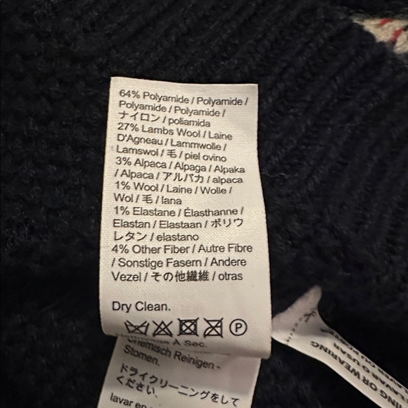 J. CREW NWT Navy Zig Zag Fair Isle Wool
Alpaca Sweater size medium - Picture 6 of 6